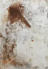 Untitled by Oscar Tuazon, 2012, rust, engine oil , charcoal, cement on paper, sold May 2014