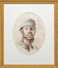 Passing/Posing Untitled 4 by Kehinde Wiley, 2005, pencil on paper, in artist's frame, offered May 2014
