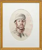 Kehinde Wiley, Passing/Posing Untitled 4, 2005, pencil on paper, in artist's frame