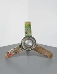 Alexandre Da Cunha, Savier (Fan), 2004, found skateboards and metal kitchen utensils