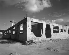 Untitled (UFO's) by Carlos Garaicoa, 2004, metal nails and string on gelatin silver print, sold May 2014