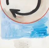 Azul com flecha by Mira Schendel, 1978-85, ink and watercolor on paper, offered May 2014