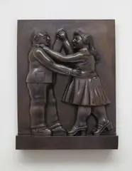 Fernando Botero, Couple Dancing, 1994, bronze with brown patina