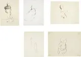 Rafael Coronel, Five works: Untitled, circa 1980, graphite on paper