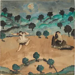 Cícero Dias, Cabra cega, 1928, watercolor on paper