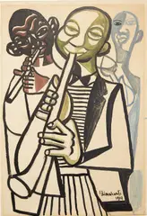 Músicos by Di Cavalcanti, 1954, ink and gouache on paper, sold May 2014