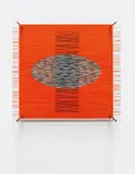 Óvalo en el rojo (de la serie Síntesis) by Jesús Rafael Soto, 1979, silkscreen on Plexiglas with metal rods, sold May 2014