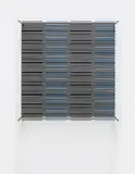 Tés azules y negras (de la serie Síntesis) by Jesús Rafael Soto, 1979, silkscreen on Plexiglas with metal rods, sold May 2014