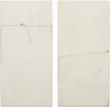 Mira Schendel, Two works: Untitled, 1964-65, monotype on rice paper, between 2 Plexiglas sheets