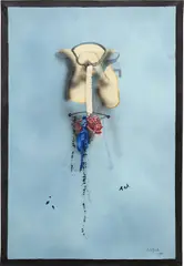 Julio Galán, Patrick, 1997, oil and found objects on canvas
