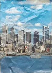 Jose Dávila, Paisaje topográfico, 2001, offset print on creased paper
