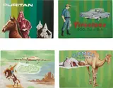 Rubén Méndez, Four works: Sin título (de la serie Marca registrada), 2001, oil on wood panel