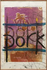 Oscar Murillo, La era de la sinceridad series, 2012, oil stick, silkscreen, newspaper in artist’s copper frame