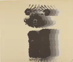 David Hammons, Moving to the Other Side, 1969, silkscreen, in shades of gray on cream wove paper