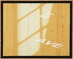 St.-Ave. by Ed Ruscha, 2003, lithograph, hand-painted acrylic text on paper, sold Sep 2014