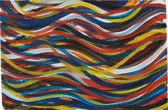Wavy Brushstrokes by Sol LeWitt, 1995, gouache on paper, sold Sep 2014