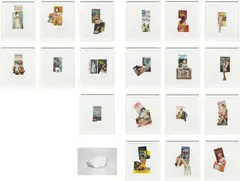 Richard Prince, Good Nurse, 2007, portfolio of 19 collages with off-set lithography, hand-painting, hand cutting, nurse cap in natural wood and Plexiglas vitrine