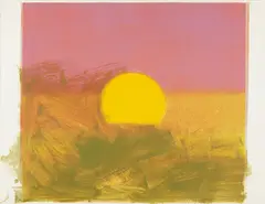 Sunset by Andy Warhol, 1972, Unique screenprint in colors with extensive hand-painting, on wove paper, the full sheet,, sold Sep 2014