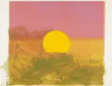 Andy Warhol, Sunset, 1972, Unique screenprint in colors with extensive hand-painting, on wove paper, the full sheet,