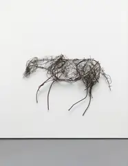 Calligraphy by Deborah Butterfield, 1986, barbed wire, metal, sold Sep 2014