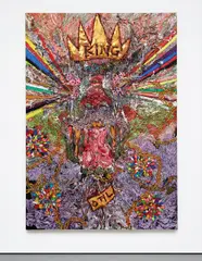 Hyon Gyon, M.M.M.H. (More Money More Happiness), 2013, satin, silicone on canvas