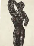 Untitled by George Condo, circa 1984, oil stick on paper, sold Sep 2014