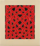 Valerie Jaudon, Slate Spring, 1980, oil stick, varnish on paper
