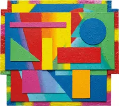 Justin Samson, Time and Space #11, 2011, acrylic, rolatex, painted fur on canvas and wood