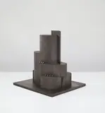 Alex McFarlane, Ministry of Perpetual Art, 1982, solid graphite, wood base