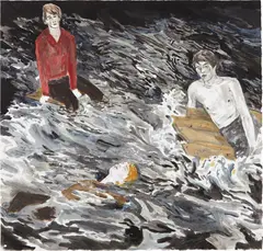 Hernan Bas, Floater, 2003, water-based oil on paper