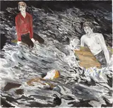 Hernan Bas, Floater, 2003, water-based oil on paper