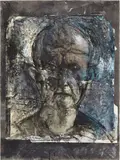 Jim Dine, Looking in the Dark #13, 1984, charcoal, pastel, acrylic, gesso, paper collage on paper