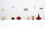 Jorge Pardo, Penelope (Set of 12 Subscription Lamps), 2003-08, Plexiglas, PVC, wood, metal, rocks, light bulbs, wiring