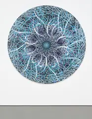 Ryan McGinness, Untitled (Black Hole, Blue), 2007, acrylic on canvas