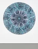 Ryan McGinness, Untitled (Black Hole, Blue), 2007, acrylic on canvas