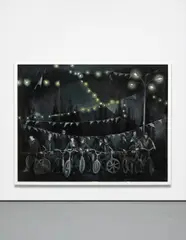 Anthony Goicolea, Ten Against Midnight, 2008, acrylic, ink, graphite on mylar