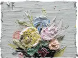 Allison Schulnik, White Flowers #2, 2009, oil on canvas, laid on wood panel