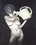 Paul Rosin, Aquarian, 1989, oil, enamel on gelatin silver print