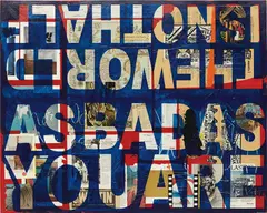 The World Is Not Half As Bad As You Are by Peter Tunney, 2010, acrylic, collage on canvas, sold Sep 2014