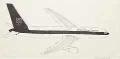 Aleksandra Mir, Airplanes #20 (UPS), 2005, fiber tipped pen on paper