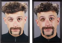 Justin Lieberman, Two works: (i) The Asset (Self Portrait Blue); (ii) The Asset (Abstract), 2004, chromogenic print, in artist's frame