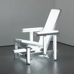 White Electric Chair by Iván Navarro, 2005, fluorescent light bulbs and fixtures, sold Sep 2014