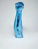 Aaron Young, BLEUBALLS, 2009, polyester resin, fiberglass, chrome finish