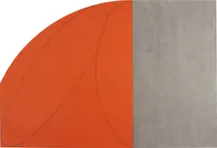 Red/Gray Zone Painting I by Robert Mangold, 1996, acrylic, colored pencil on canvas, in 2 parts, offered Nov 2014