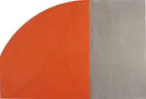 Robert Mangold, Red/Gray Zone Painting I, 1996, acrylic, colored pencil on canvas, in 2 parts