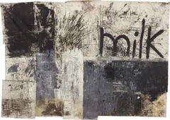 Dark Americano by Oscar Murillo, 2012, oil, paper, dirt on canvas, sold Nov 2014