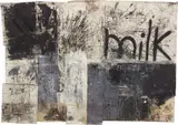 Dark Americano by Oscar Murillo, 2012, oil, paper, dirt on canvas, sold Nov 2014