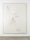 David Ostrowski, F (It's not easy being a Supermodel), 2012, oil, lacquer, paper on canvas in artist's wooden frame