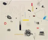 Christian Rosa, Run Run Hide Hide, 2014, oil stick, oil paint, pencil, resin, charcoal on canvas