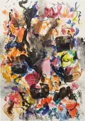 Throw Back by Leo Gabin, 2011, acrylic, lacquer, spray paint, silkscreen on canvas, sold Nov 2014